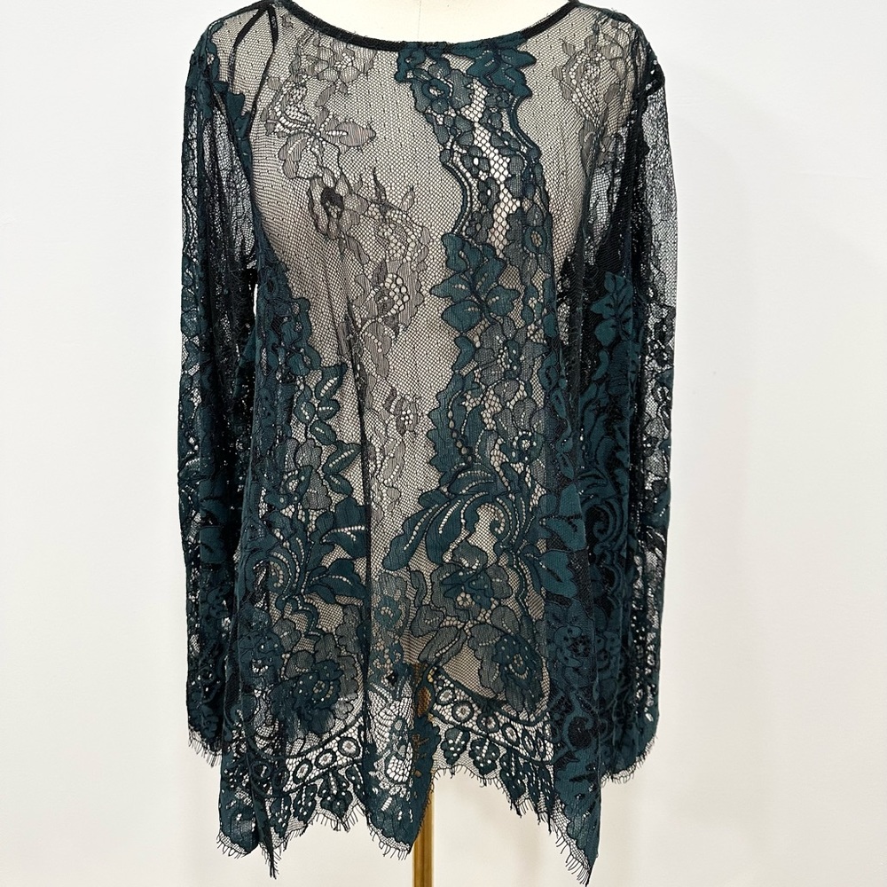 CITY CHIC Royal Lace Top emerald - Picture 8 of 12